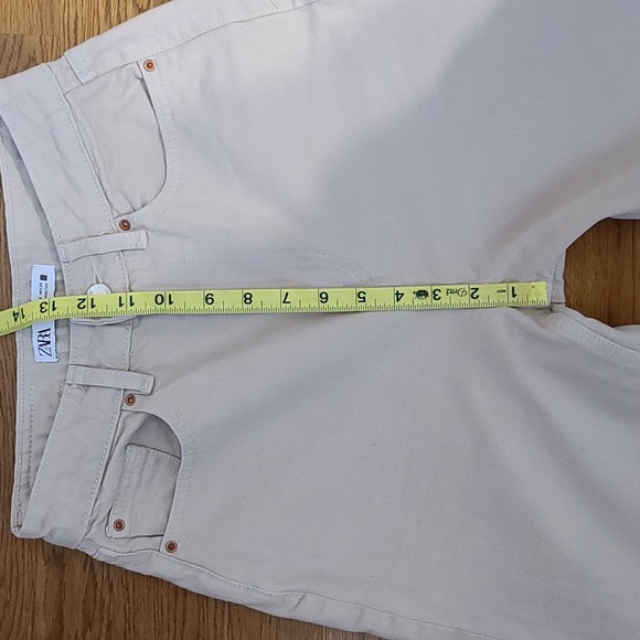 ZARA Basic Women's Khaki High-rise Cotton Pants (Sz 2) - Picture 7 of 10